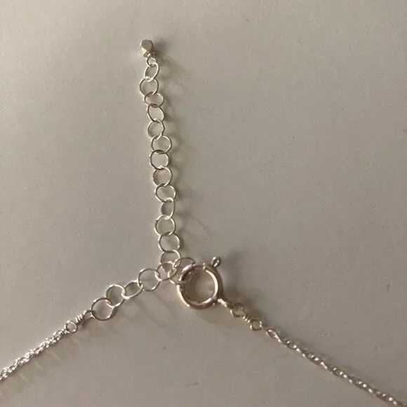 Sterling Silver Larimar and Pearl Choker Necklace - Picture 5 of 5